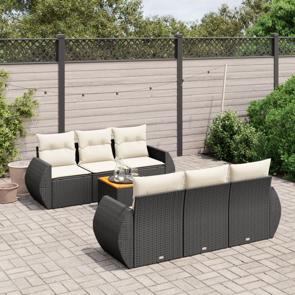 8721012867574_m_en_hd_1 vidaXL 7 Piece Garden Sofa Set with Cushions Black Poly Rattan - Image 1