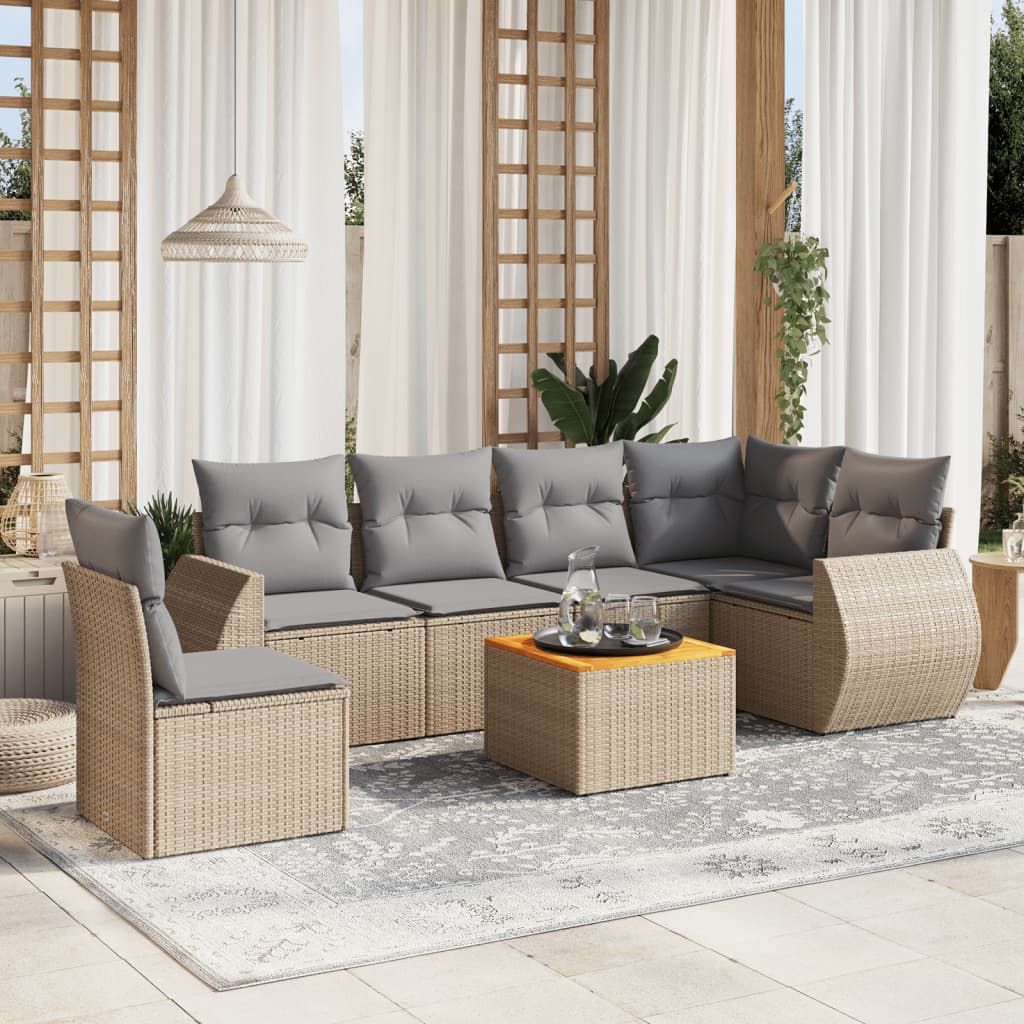 8721012868939_m_en_hd_1 vidaXL 7 Piece Garden Sofa Set with Cushions Beige Poly Rattan - Image 1