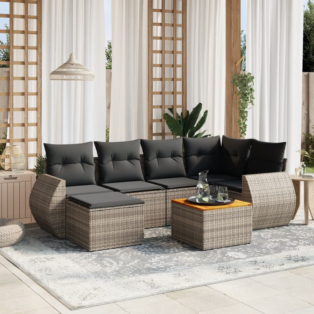 8721012869714_m_en_hd_1 vidaXL 7 Piece Garden Sofa Set with Cushions Grey Poly Rattan - Image 1