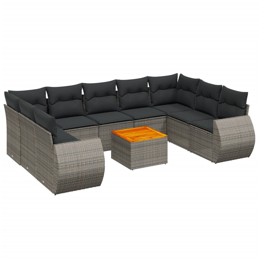 8721012870130_a_en_hd_1 vidaXL 10 Piece Garden Sofa Set with Cushions Grey Poly Rattan - Image 2