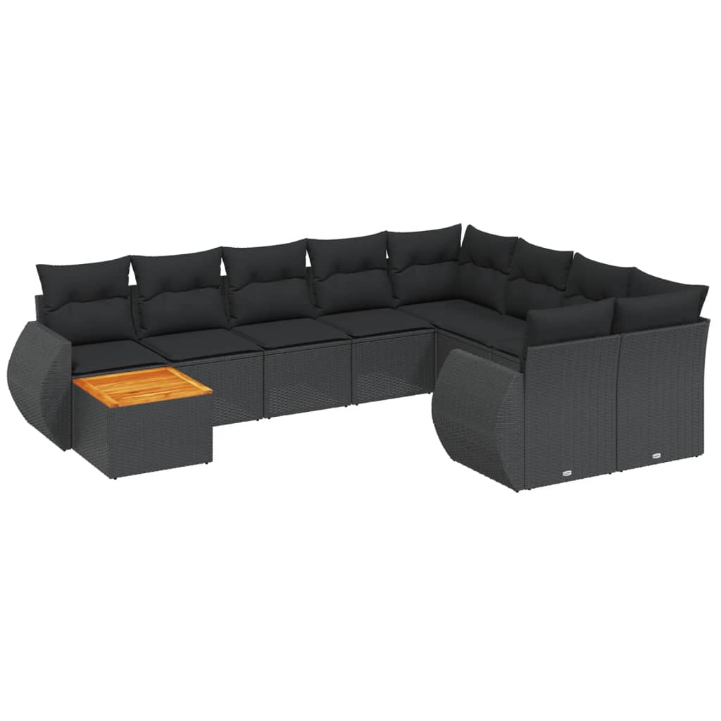 8721012870291_a_en_hd_1 vidaXL 10 Piece Garden Sofa Set with Cushions Black Poly Rattan - Image 2