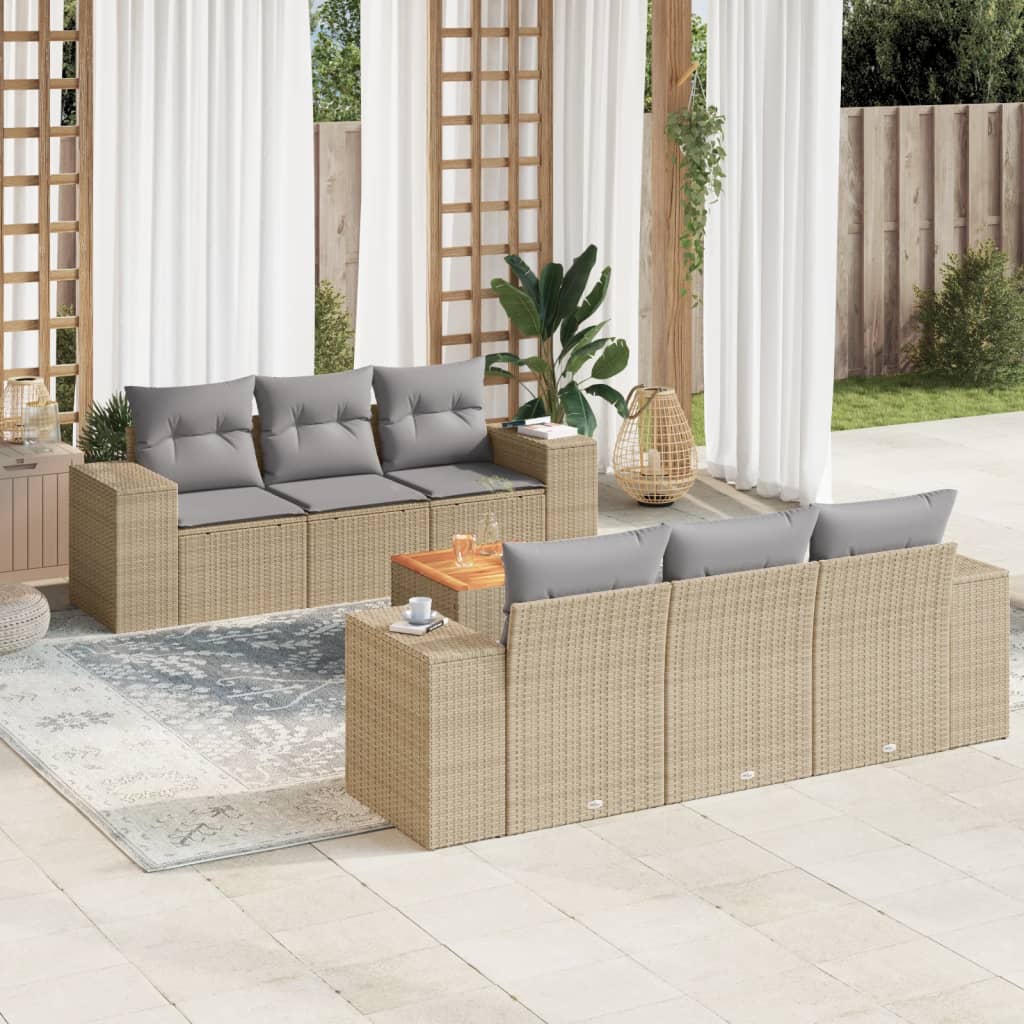 8721012872011_m_en_hd_1 vidaXL 7 Piece Garden Sofa Set with Cushions Beige Poly Rattan - Image 1