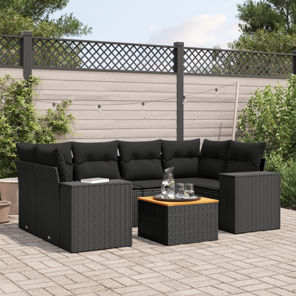 8721012872042_m_en_hd_1 vidaXL 7 Piece Garden Sofa Set with Cushions Black Poly Rattan - Image 1