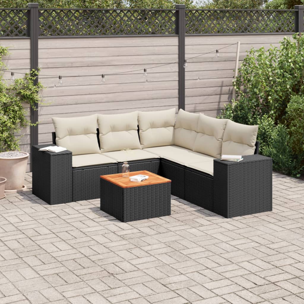 8721012873032_m_en_hd_1 vidaXL 6 Piece Garden Sofa Set with Cushions Black Poly Rattan - Image 1