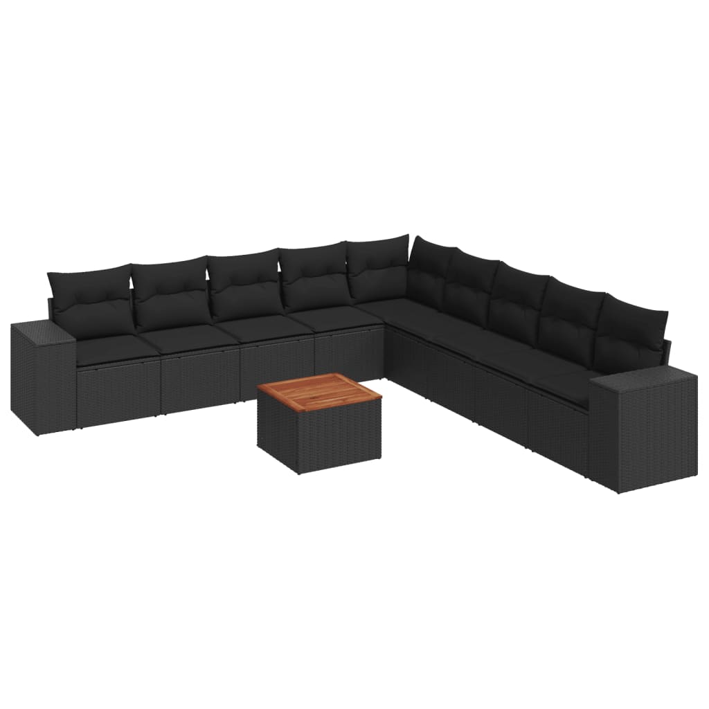 8721012873513_a_en_hd_1 vidaXL 10 Piece Garden Sofa Set with Cushions Black Poly Rattan - Image 2