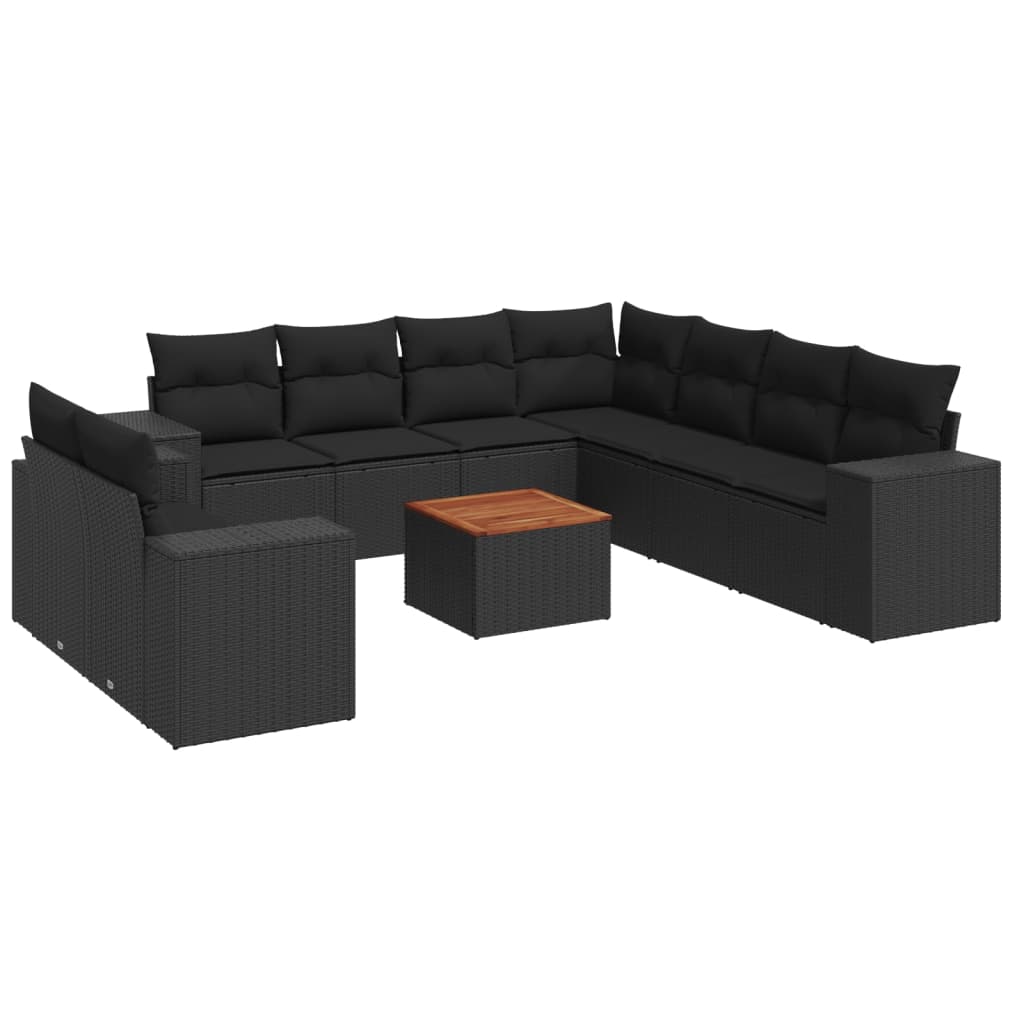 8721012873728_a_en_hd_1 vidaXL 10 Piece Garden Sofa Set with Cushions Black Poly Rattan - Image 2