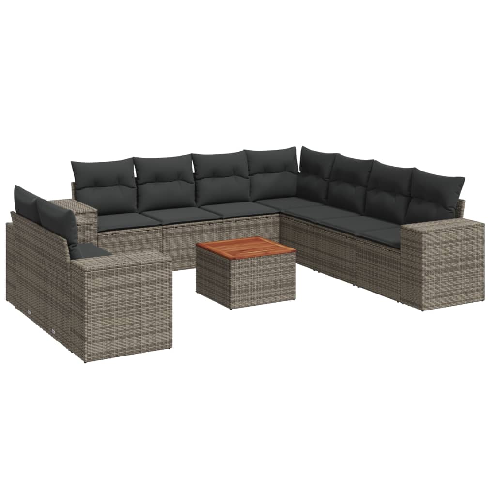 8721012873773_a_en_hd_1 vidaXL 10 Piece Garden Sofa Set with Cushions Grey Poly Rattan - Image 2