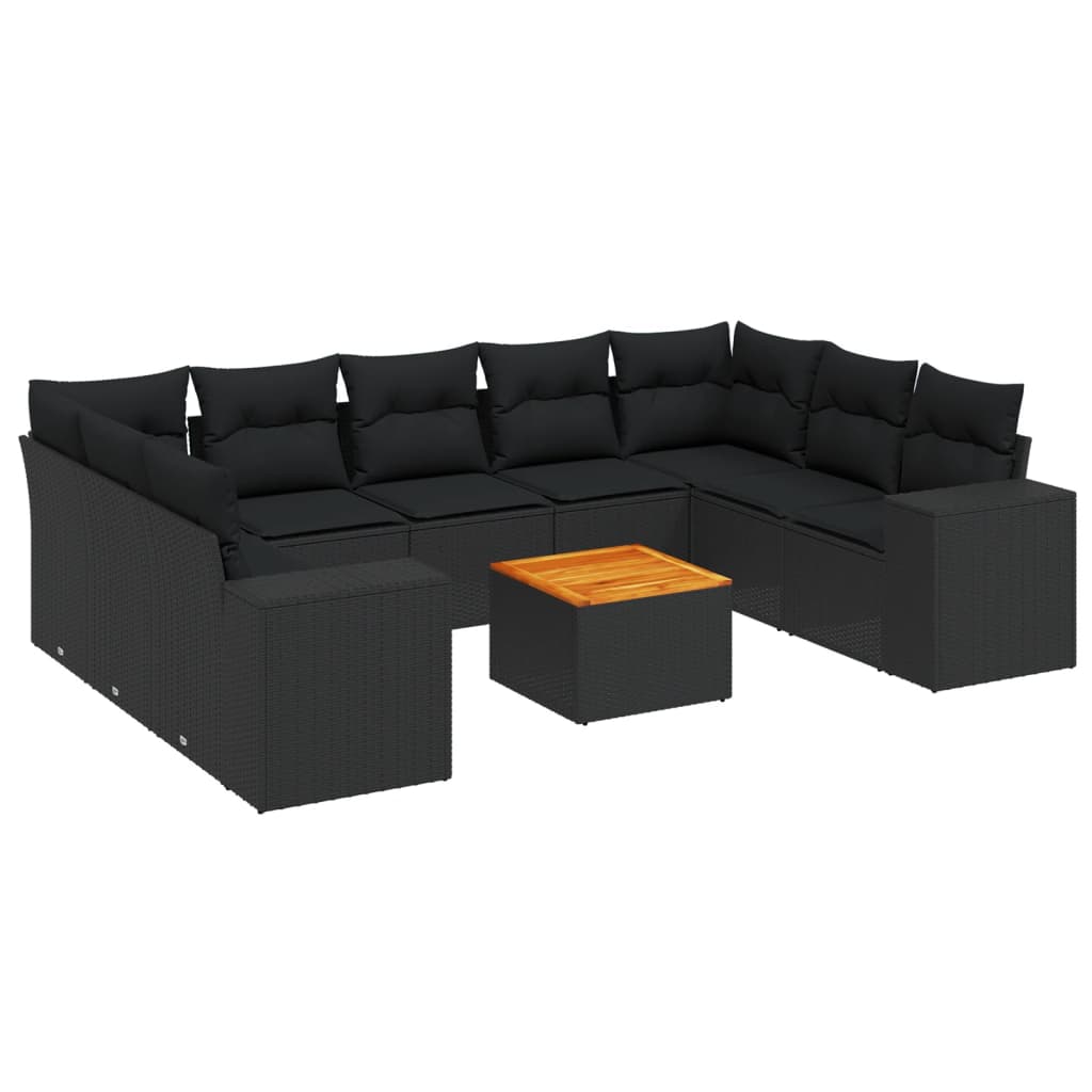 8721012874497_a_en_hd_1 vidaXL 10 Piece Garden Sofa Set with Cushions Black Poly Rattan - Image 2