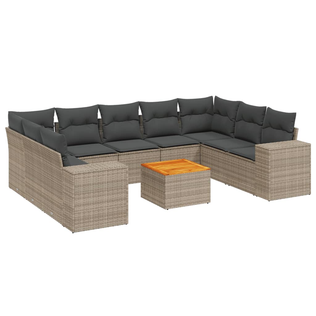 8721012874541_a_en_hd_1 vidaXL 10 Piece Garden Sofa Set with Cushions Grey Poly Rattan - Image 2