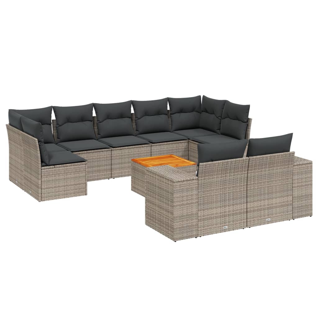 8721012874619_a_en_hd_1 vidaXL 10 Piece Garden Sofa Set with Cushions Grey Poly Rattan - Image 2