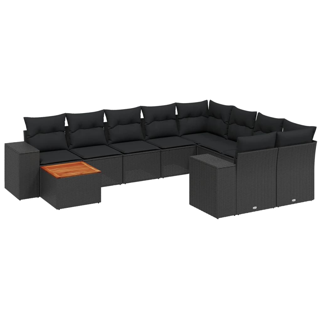 8721012874701_a_en_hd_1 vidaXL 10 Piece Garden Sofa Set with Cushions Black Poly Rattan - Image 2