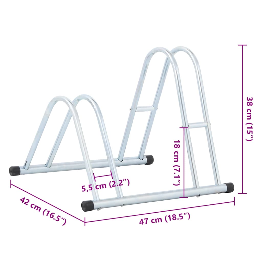 8721012879737_g_en_hd_7 vidaXL Bicycle Stand for 2 Bikes Floor Freestanding Galvanised Steel - Image 8