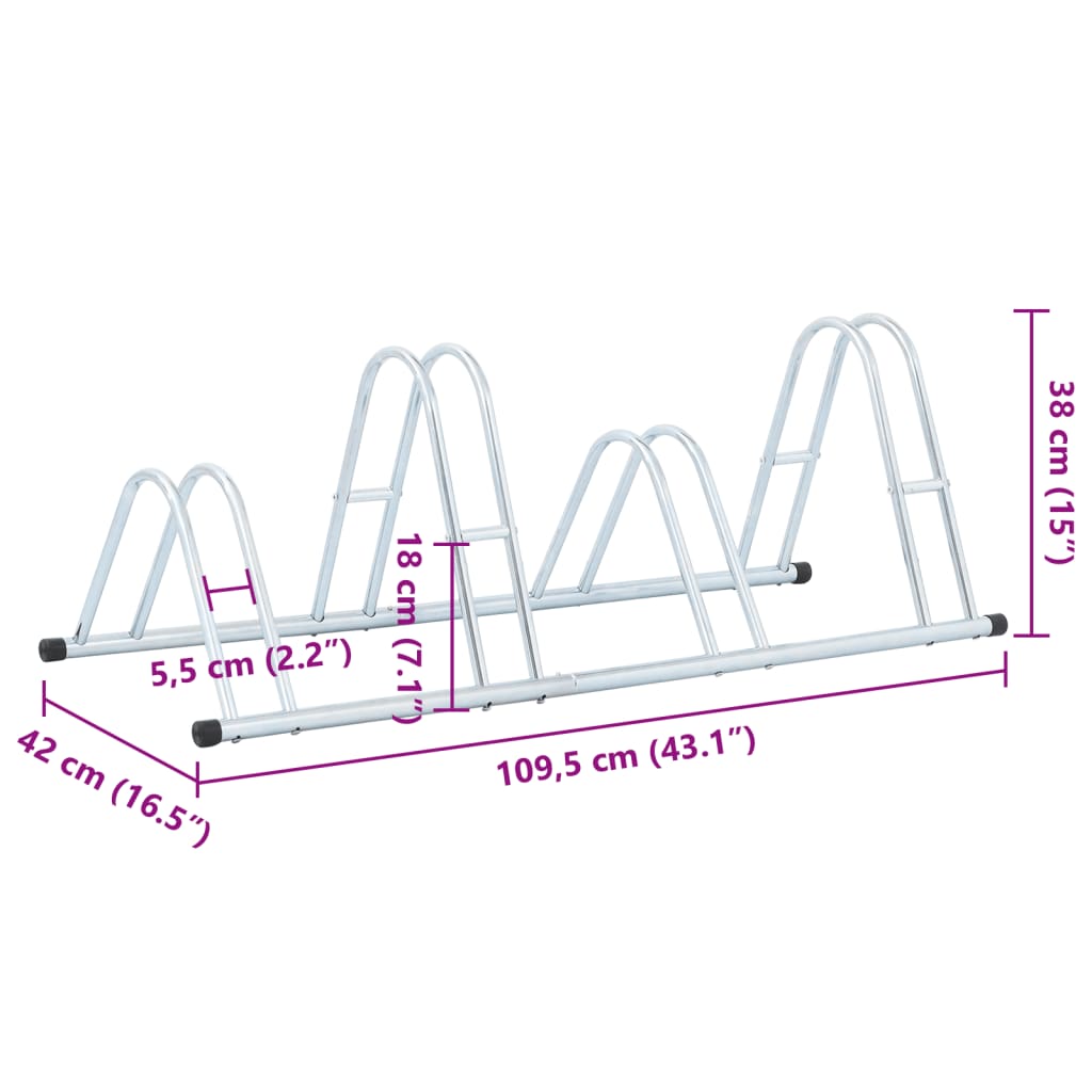 8721012879744_g_en_hd_7 vidaXL Bicycle Stand for 4 Bikes Floor Freestanding Galvanised Steel - Image 8