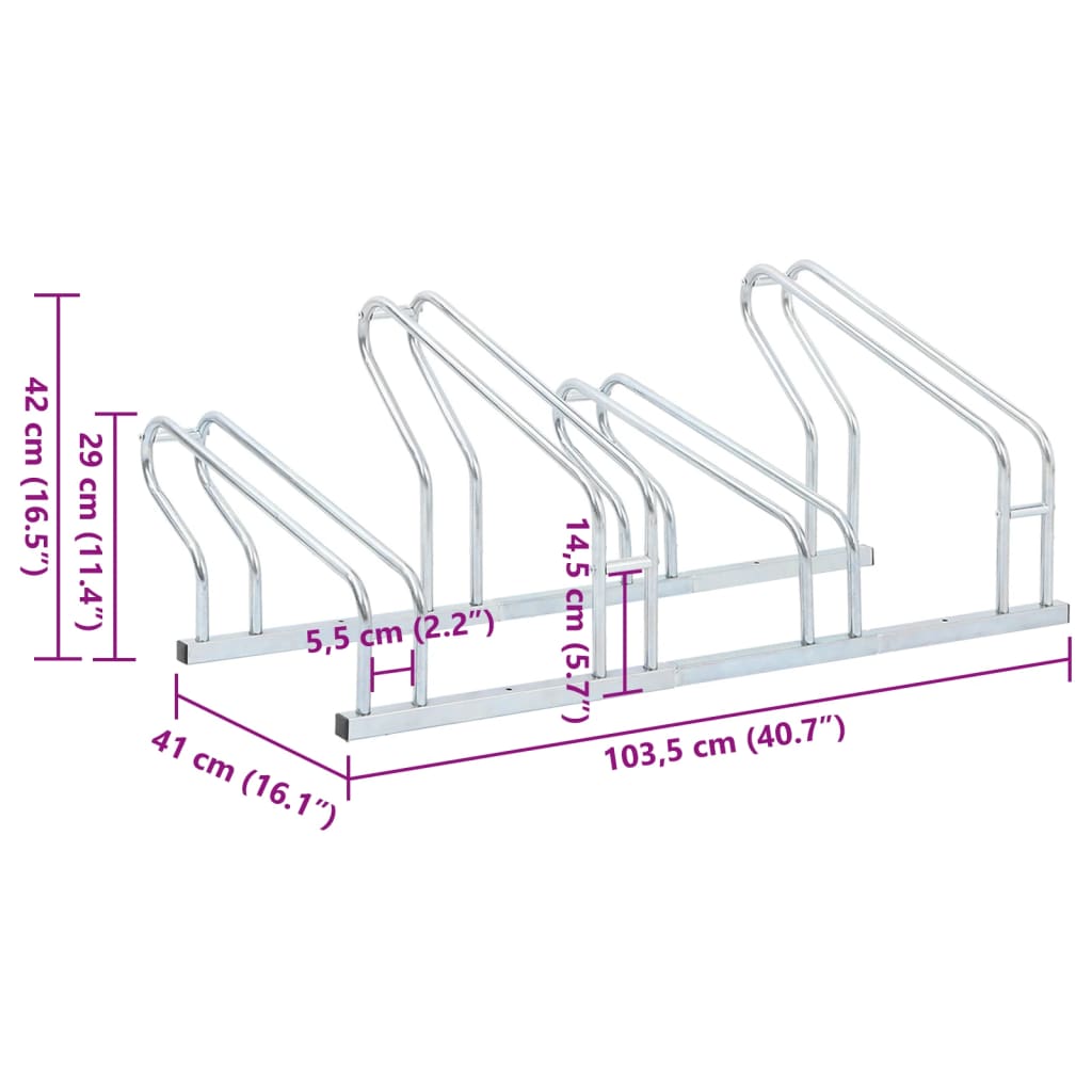 8721012879836_g_en_hd_6 vidaXL Bicycle Stand for 4 Bikes Floor Freestanding Galvanised Steel - Image 7