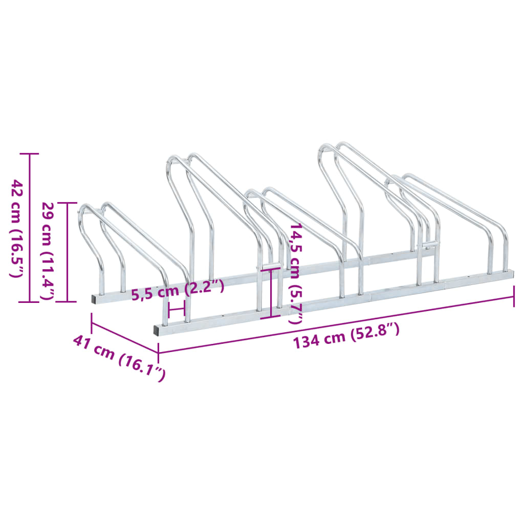 8721012879843_g_en_hd_6 vidaXL Bicycle Stand for 5 Bikes Floor Freestanding Galvanised Steel - Image 7