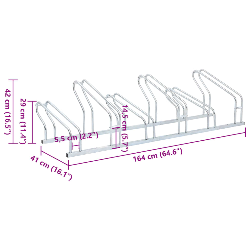 8721012879850_g_en_hd_6 vidaXL Bicycle Stand for 6 Bikes Floor Freestanding Galvanised Steel - Image 7