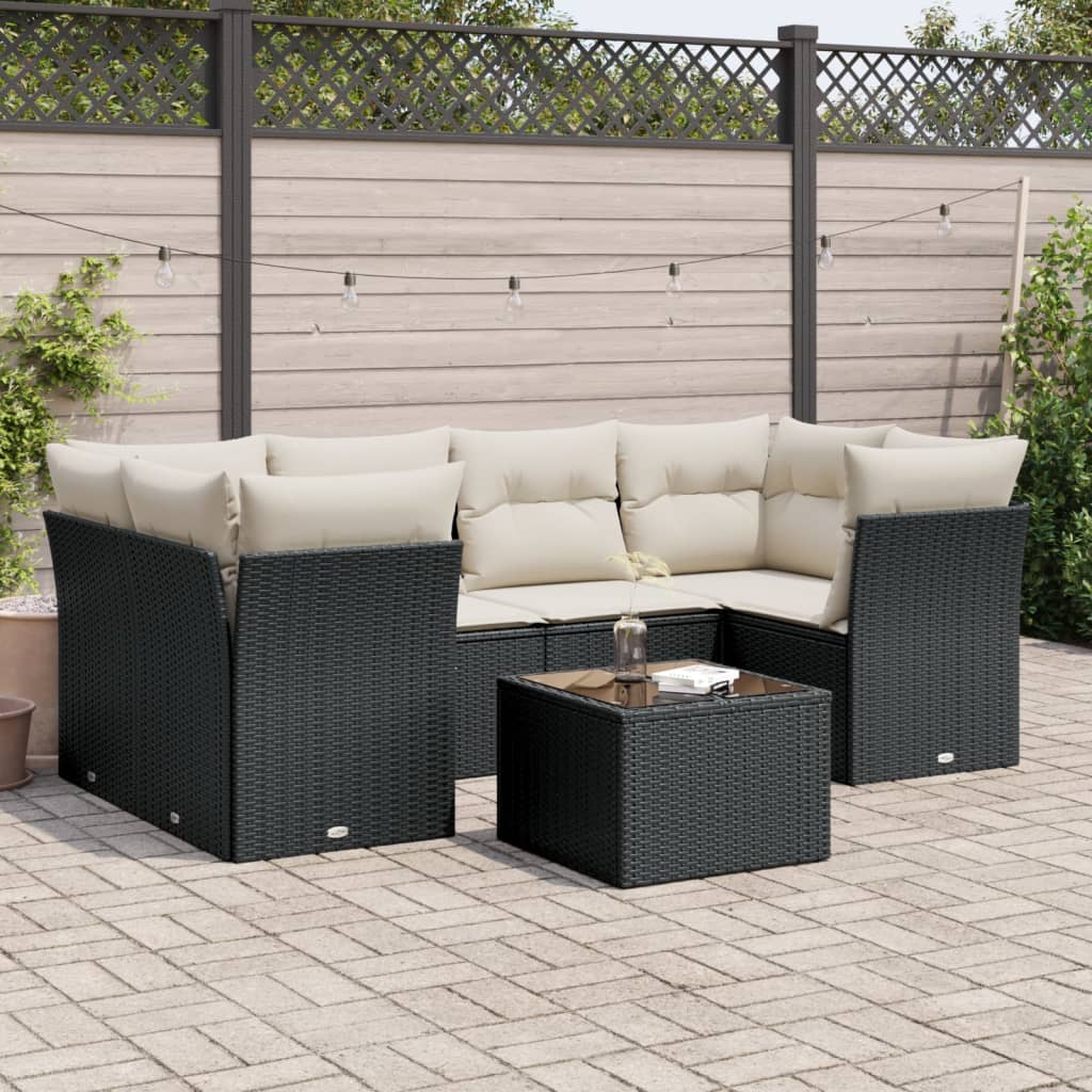 8721012880801_m_en_hd_1 vidaXL 7 Piece Garden Sofa Set with Cushions Black Poly Rattan - Image 1