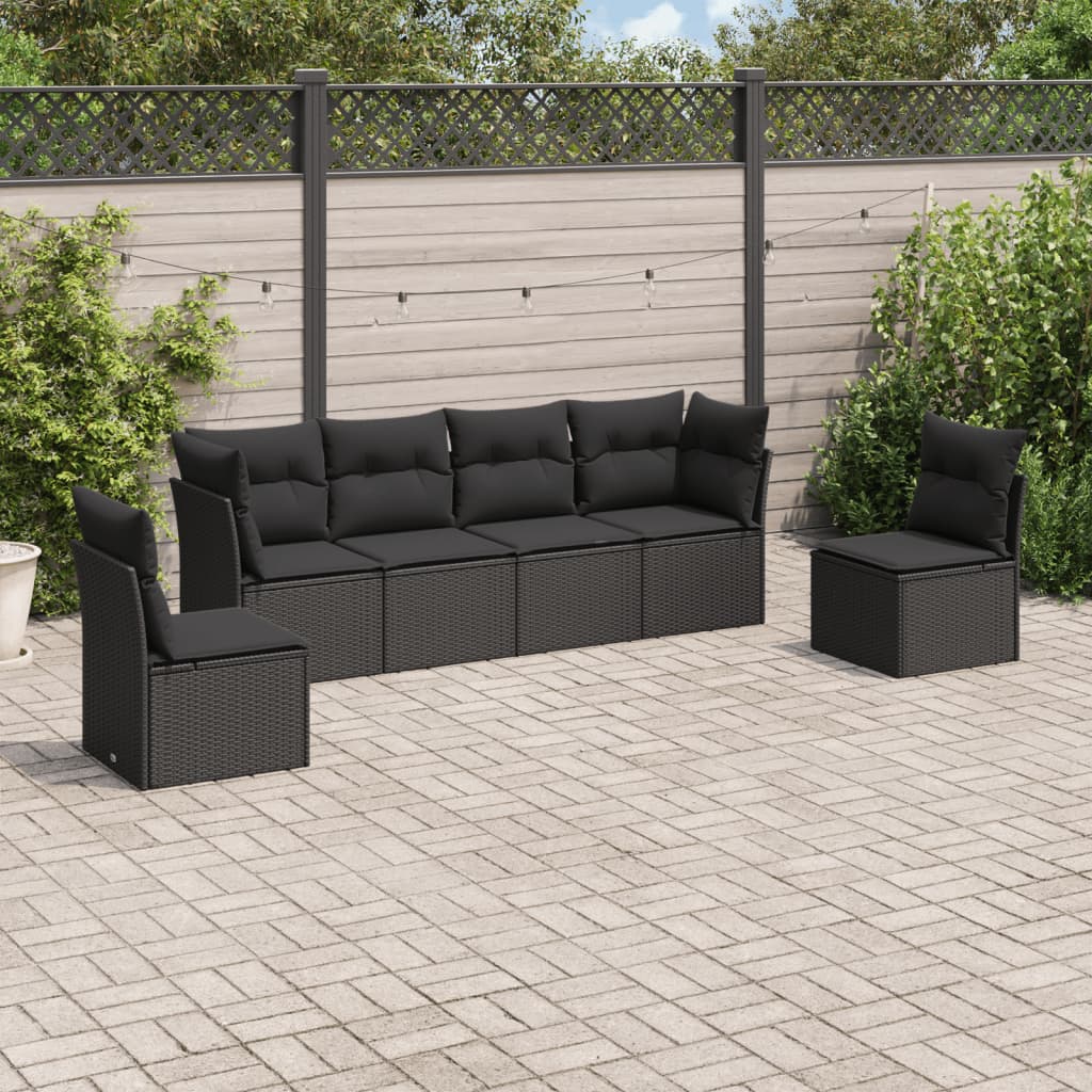 8721012881792_m_en_hd_1 vidaXL 6 Piece Garden Sofa Set with Cushions Black Poly Rattan - Image 1