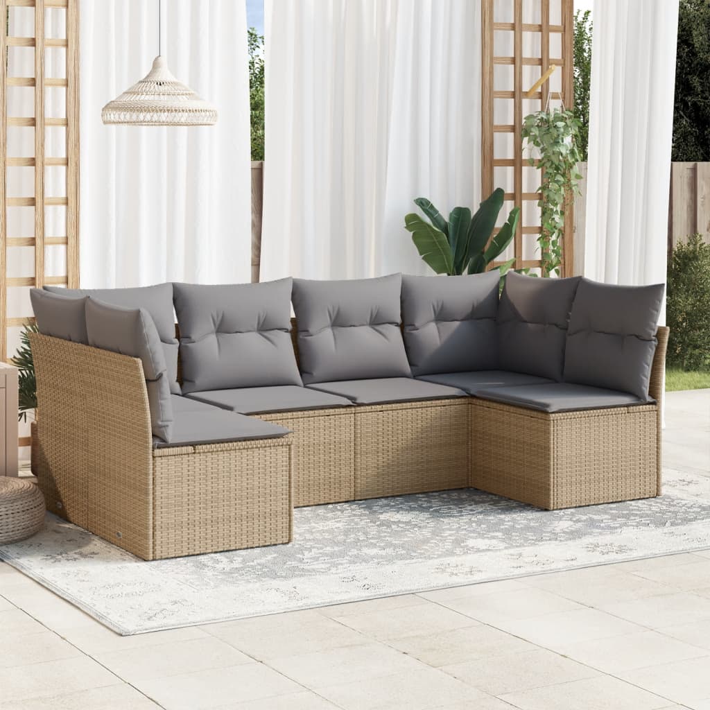 8721012882034_m_en_hd_1 vidaXL 6 Piece Garden Sofa Set with Cushions Beige Poly Rattan - Image 1