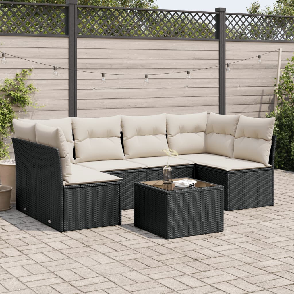 8721012882102_m_en_hd_1 vidaXL 7 Piece Garden Sofa Set with Cushions Black Poly Rattan - Image 1