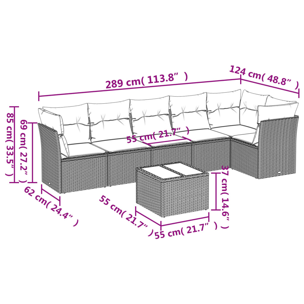 8721012884809_g_en_hd_1 vidaXL 7 Piece Garden Sofa Set with Cushions Black Poly Rattan - Image 3