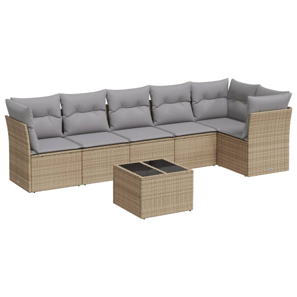 8721012884830_a_en_hd_1 vidaXL 7 Piece Garden Sofa Set with Cushions Beige Poly Rattan - Image 2