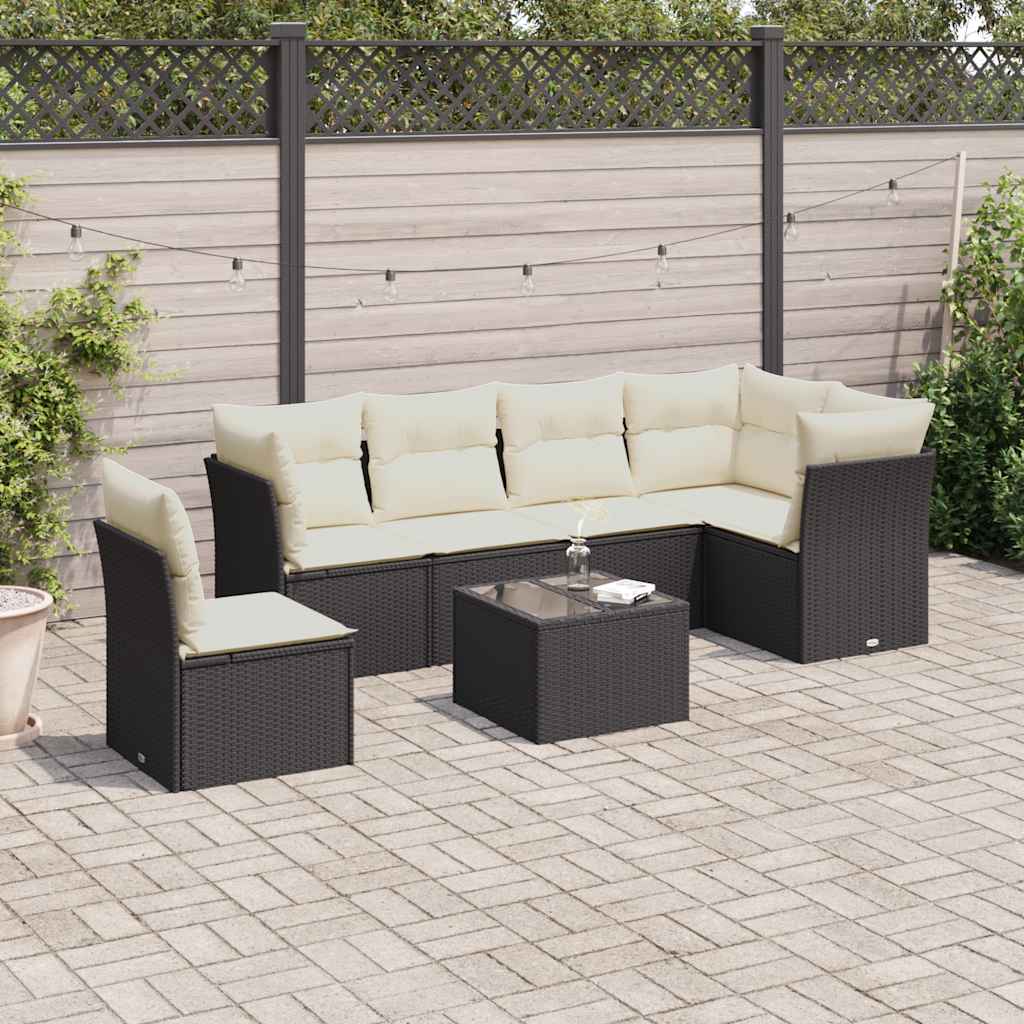 8721012885202_m_en_hd_1 vidaXL 7 Piece Garden Sofa Set with Cushions Black Poly Rattan - Image 1