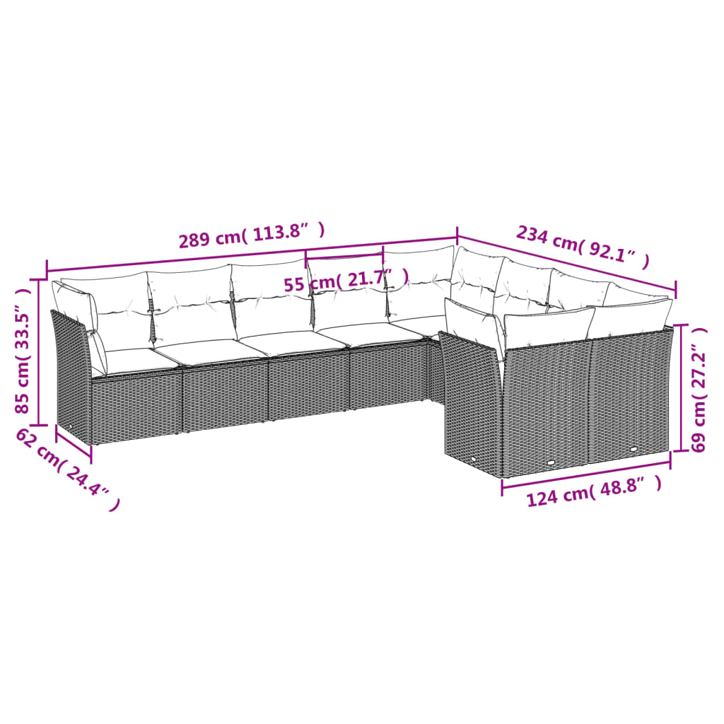 8721012889903_g_en_hd_1 vidaXL 10 Piece Garden Sofa Set with Cushions Black Poly Rattan - Image 3