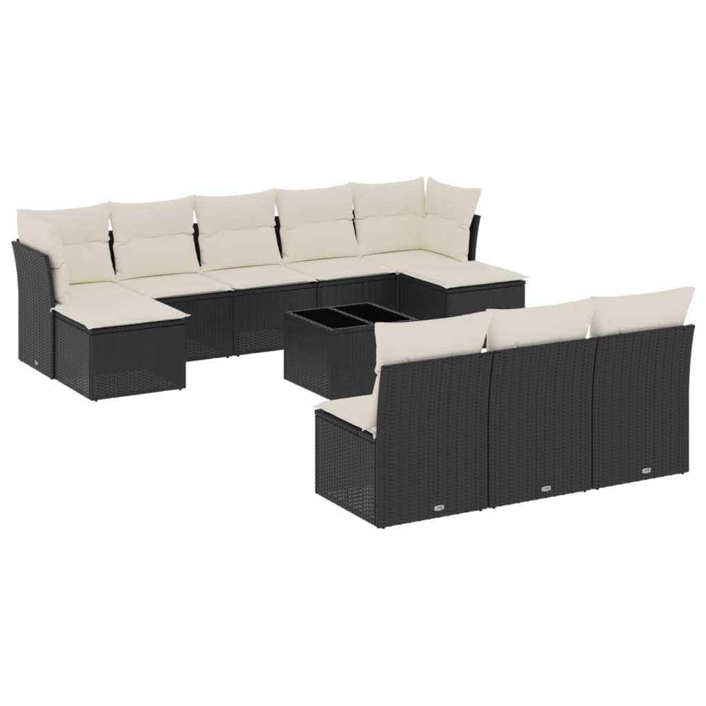 8721012891104_a_en_hd_1 vidaXL 11 Piece Garden Sofa Set with Cushions Black Poly Rattan - Image 2
