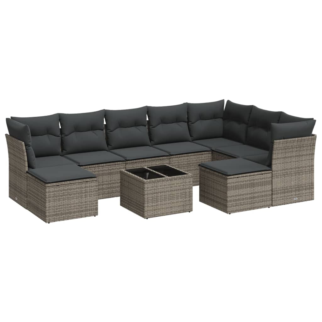 8721012893948_a_en_hd_1 vidaXL 10 Piece Garden Sofa Set with Cushions Grey Poly Rattan - Image 2