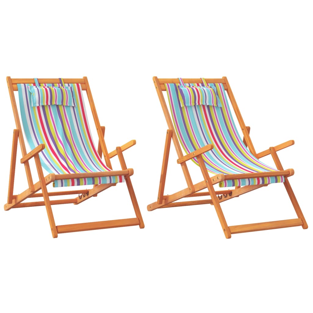 8721012911307_a_en_hd_1 vidaXL Folding Beach Chairs 2 pcs Multicolour Fabric - Image 2