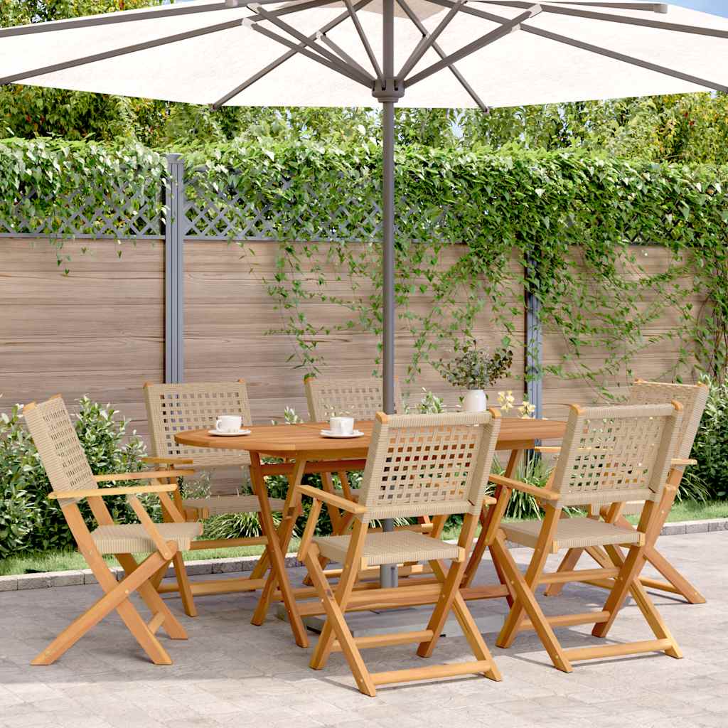 8721012911925_m_en_hd_1 vidaXL Folding Garden Chairs 6 pcs Beige Poly Rattan and Solid Wood - Image 1