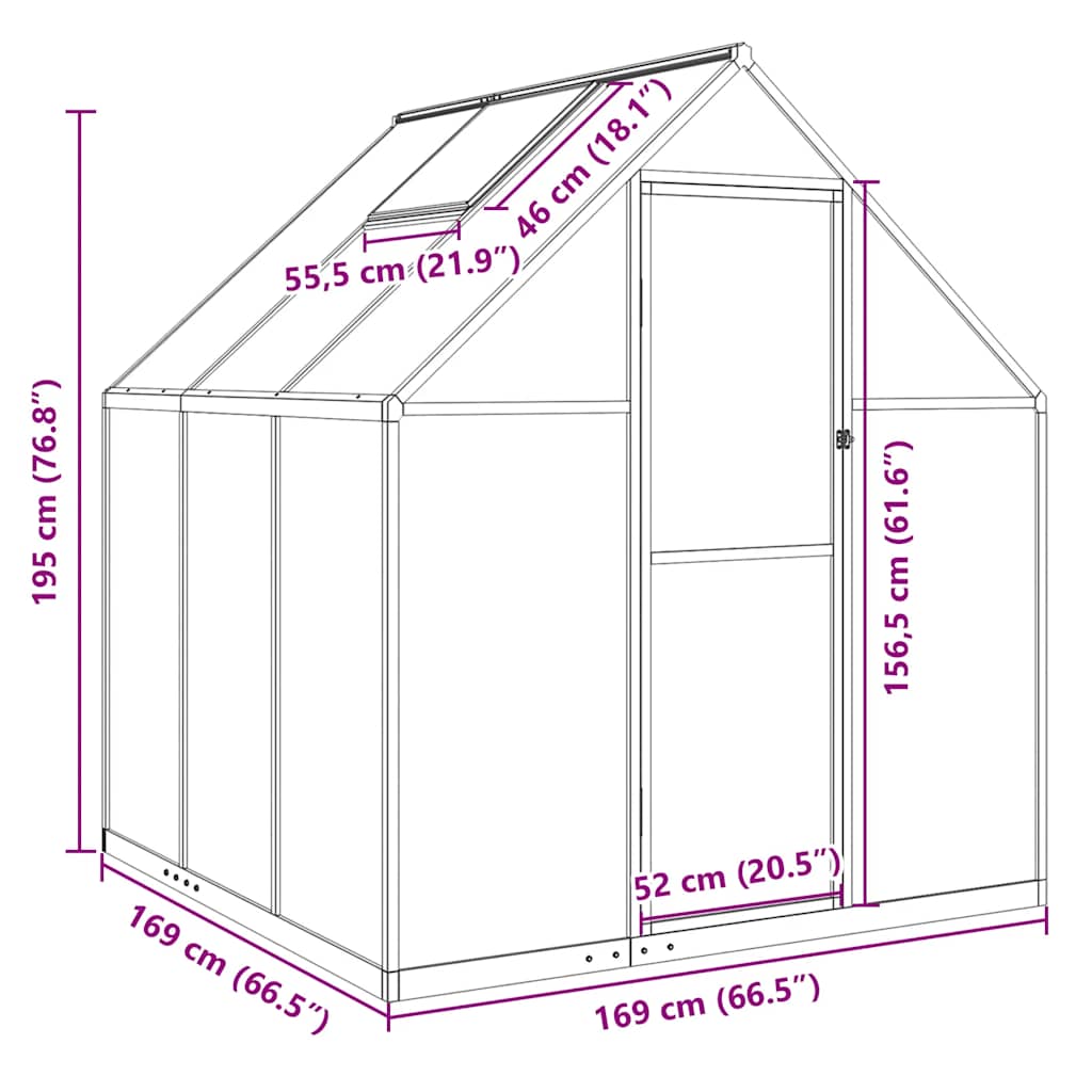 8721012918009_g_en_hd_9 vidaXL Greenhouse with Base Frame Silver 169x169x195 cm Aluminium - Image 11