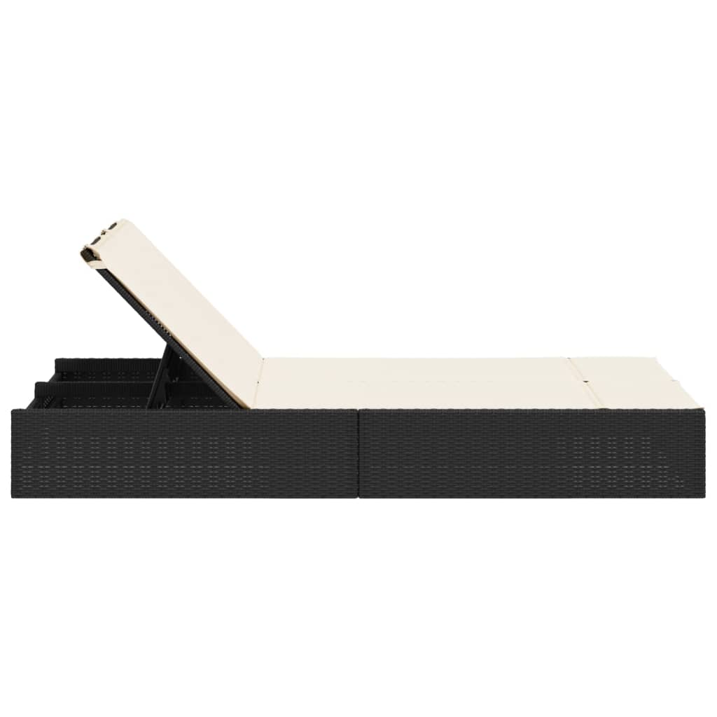 8721012919174_g_en_hd_2 vidaXL Double Sun Lounger with Cushions Black Poly Rattan - Image 4