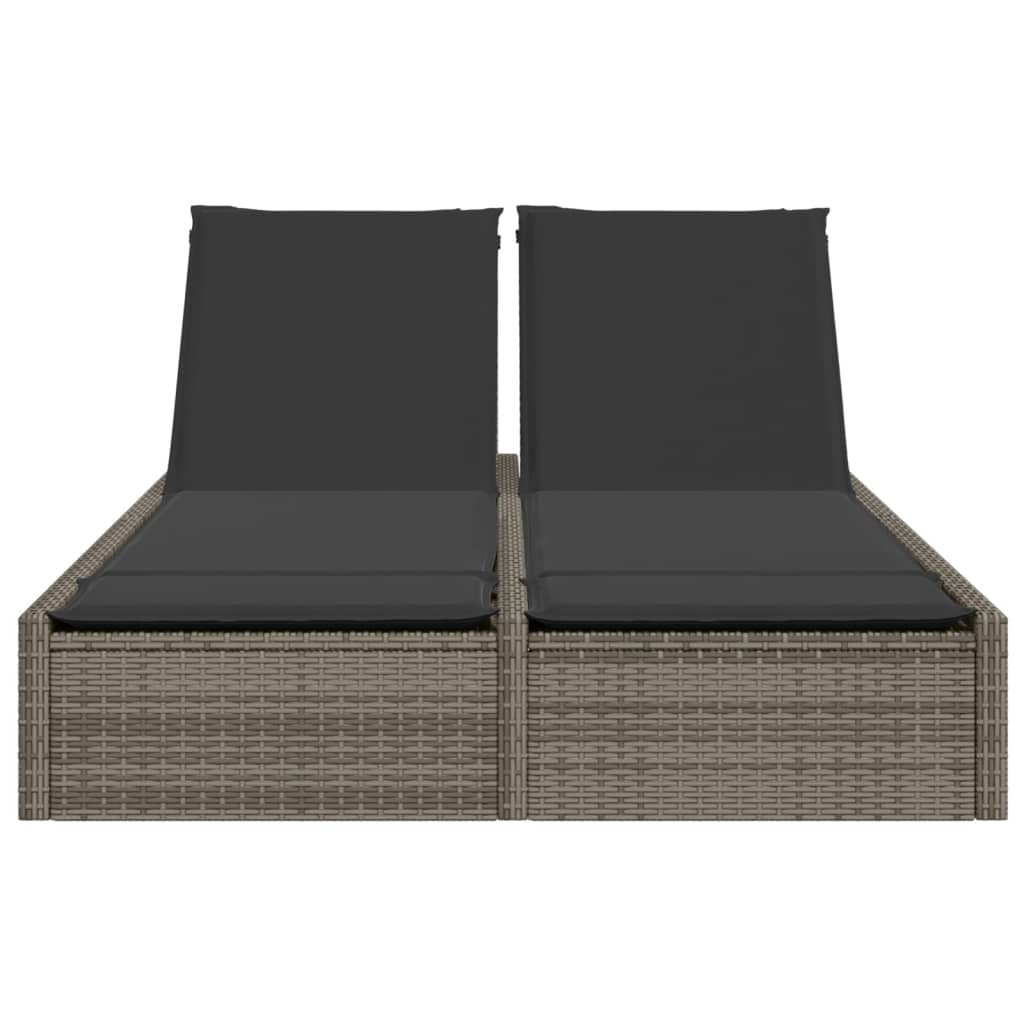 8721012919198_g_en_hd_1 vidaXL Double Sun Lounger with Cushions Grey Poly Rattan - Image 3