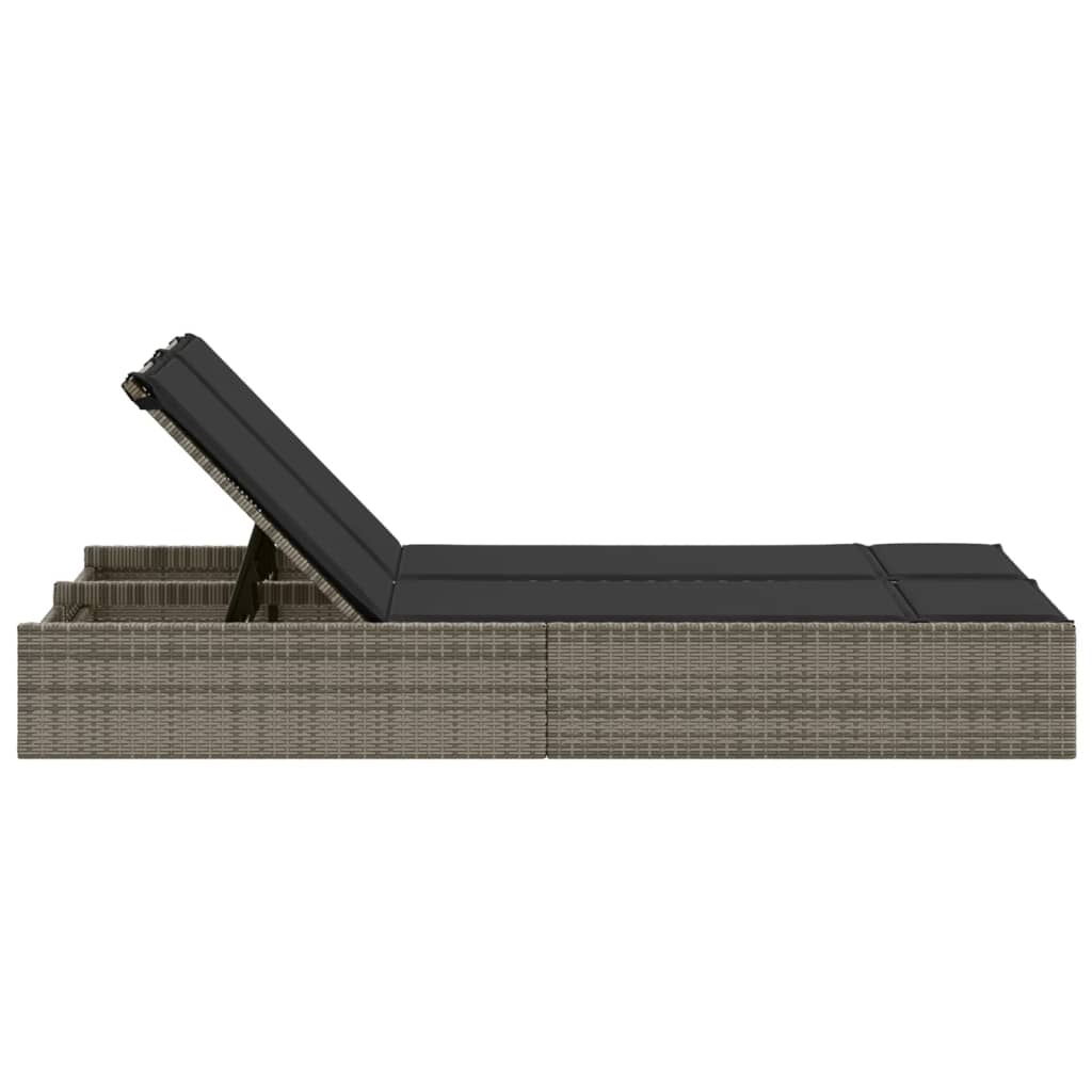 8721012919198_g_en_hd_2 vidaXL Double Sun Lounger with Cushions Grey Poly Rattan - Image 4