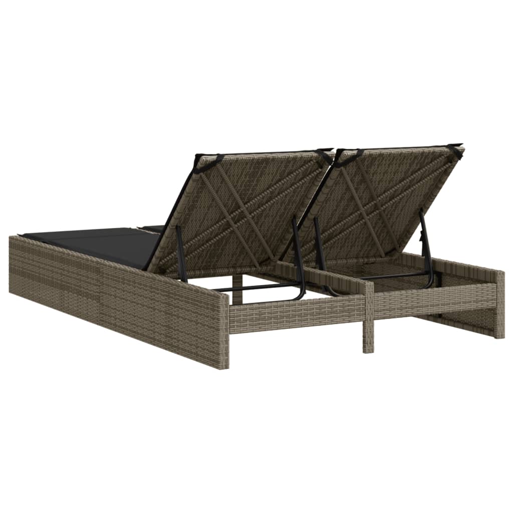 8721012919198_g_en_hd_3 vidaXL Double Sun Lounger with Cushions Grey Poly Rattan - Image 5