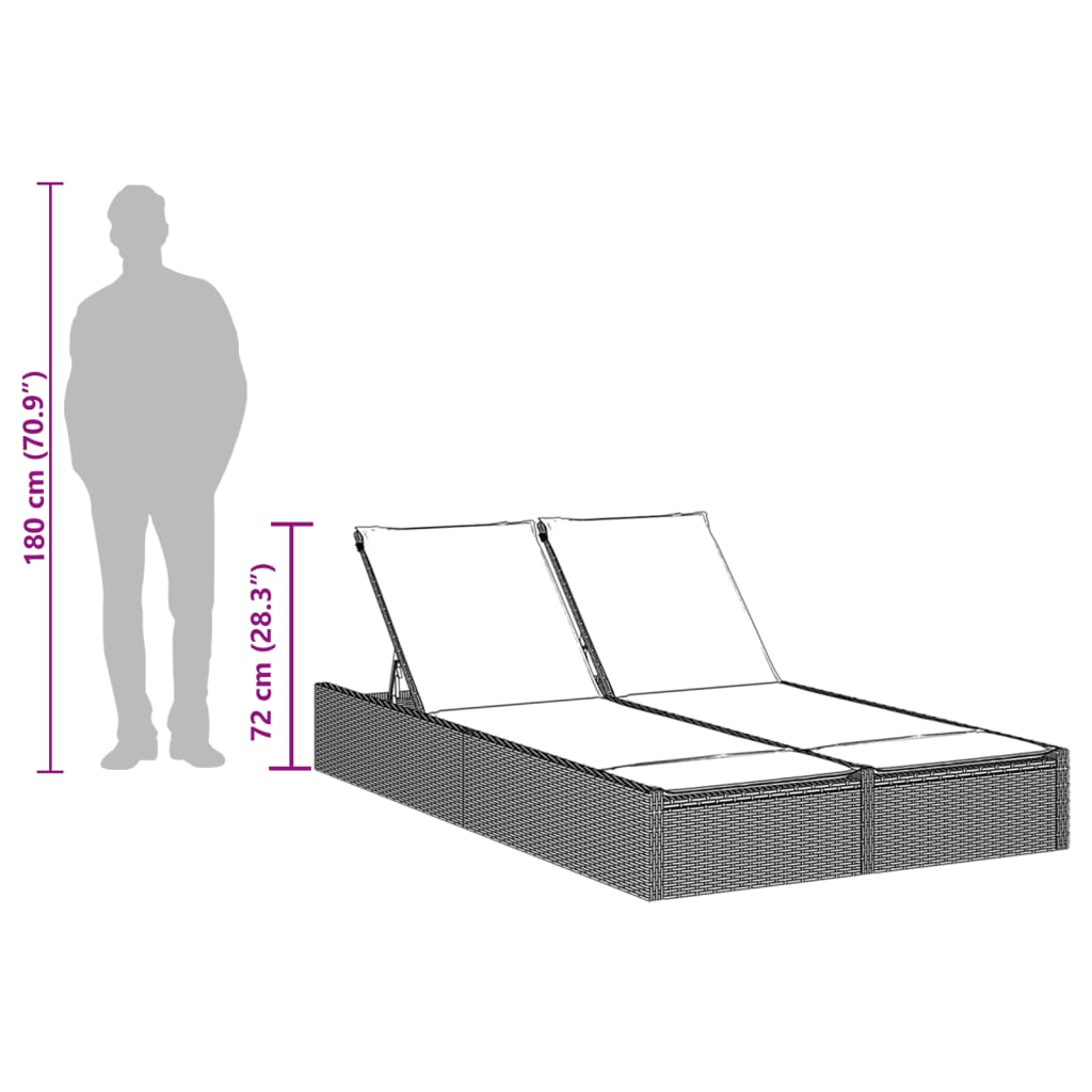 8721012919198_g_en_hd_7 vidaXL Double Sun Lounger with Cushions Grey Poly Rattan - Image 9