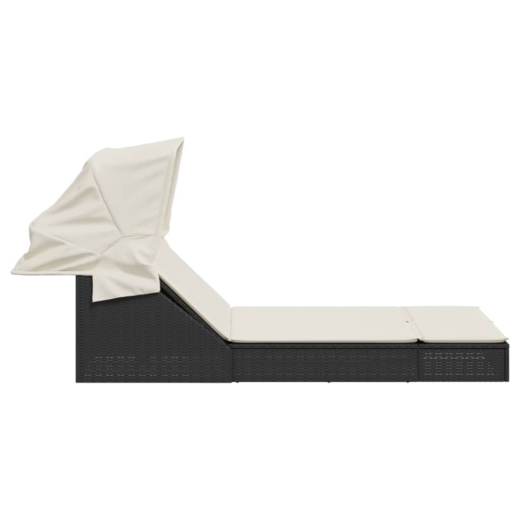 8721012919266_g_en_hd_2 vidaXL Double Sun Lounger with Canopy and Cushions Black Poly Rattan - Image 4