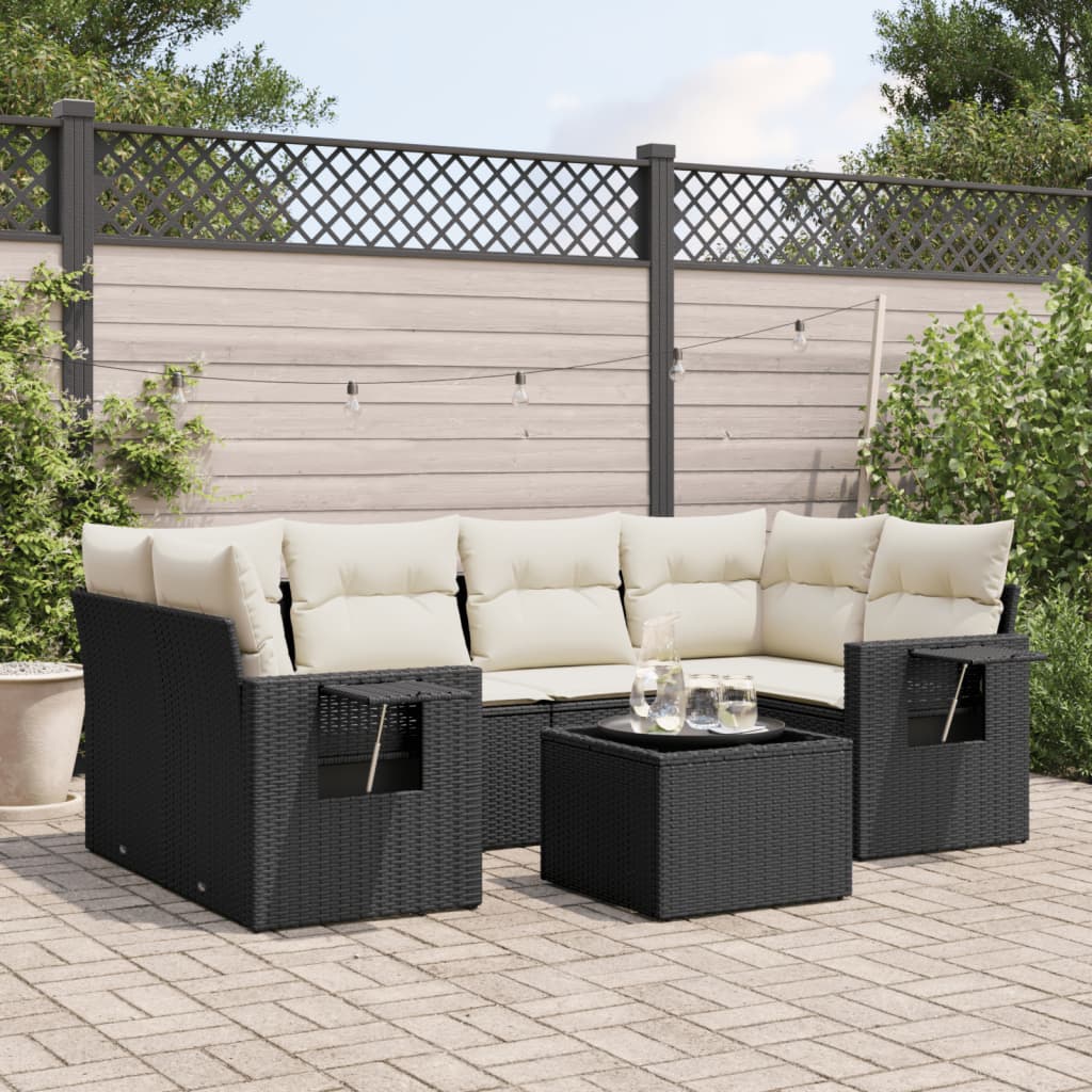 8721012922679_m_en_hd_1 vidaXL 7 Piece Garden Sofa Set with Cushions Black Poly Rattan - Image 1