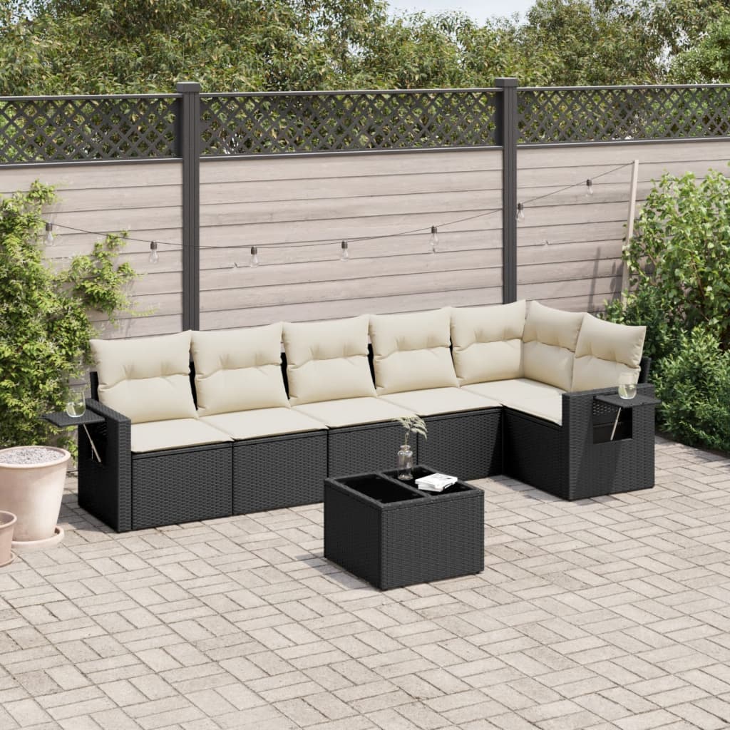 8721012925472_m_en_hd_1 vidaXL 7 Piece Garden Sofa Set with Cushions Black Poly Rattan - Image 1