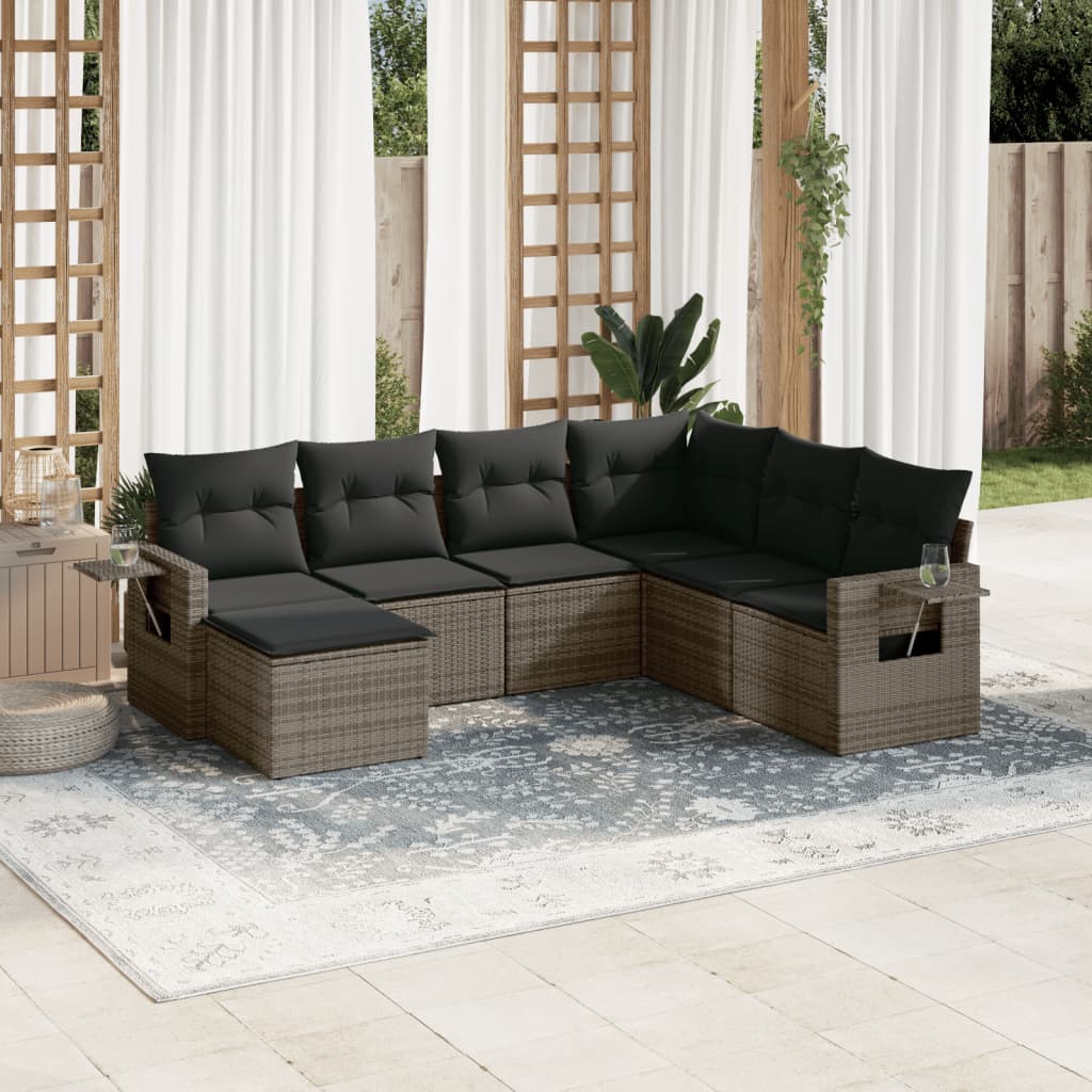 8721012928510_m_en_hd_1 vidaXL 7 Piece Garden Sofa Set with Cushions Grey Poly Rattan - Image 1