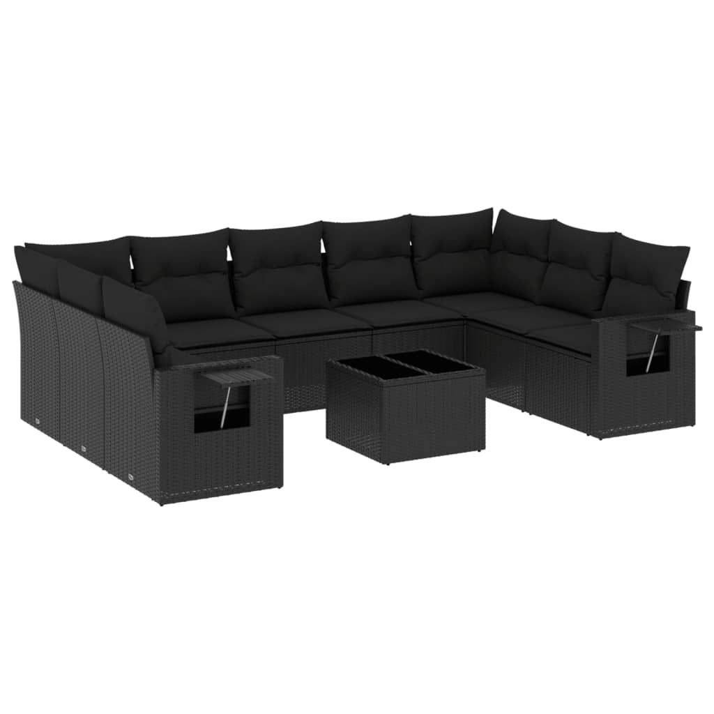 8721012929562_a_en_hd_1 vidaXL 10 Piece Garden Sofa Set with Cushions Black Poly Rattan - Image 2