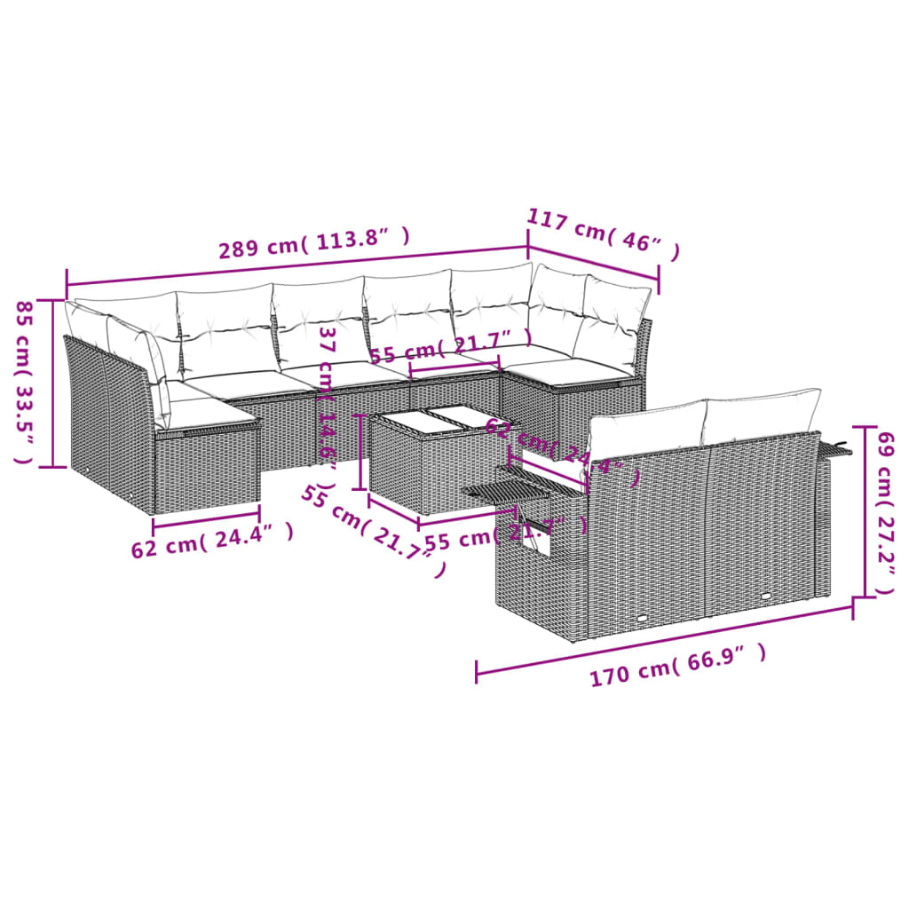 8721012929760_g_en_hd_7 vidaXL 10 Piece Garden Sofa Set with Cushions Black Poly Rattan - Image 9