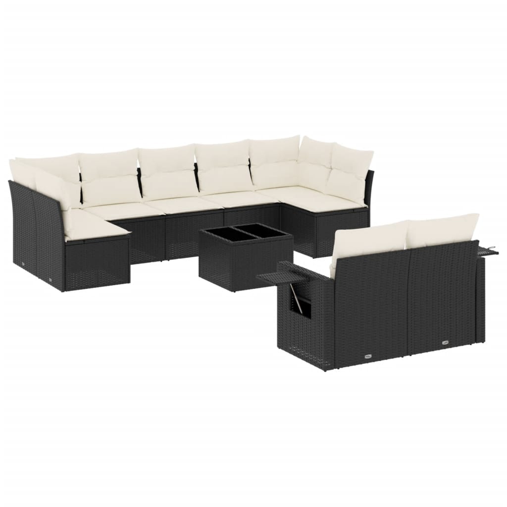 8721012929777_a_en_hd_1 vidaXL 10 Piece Garden Sofa Set with Cushions Black Poly Rattan - Image 2