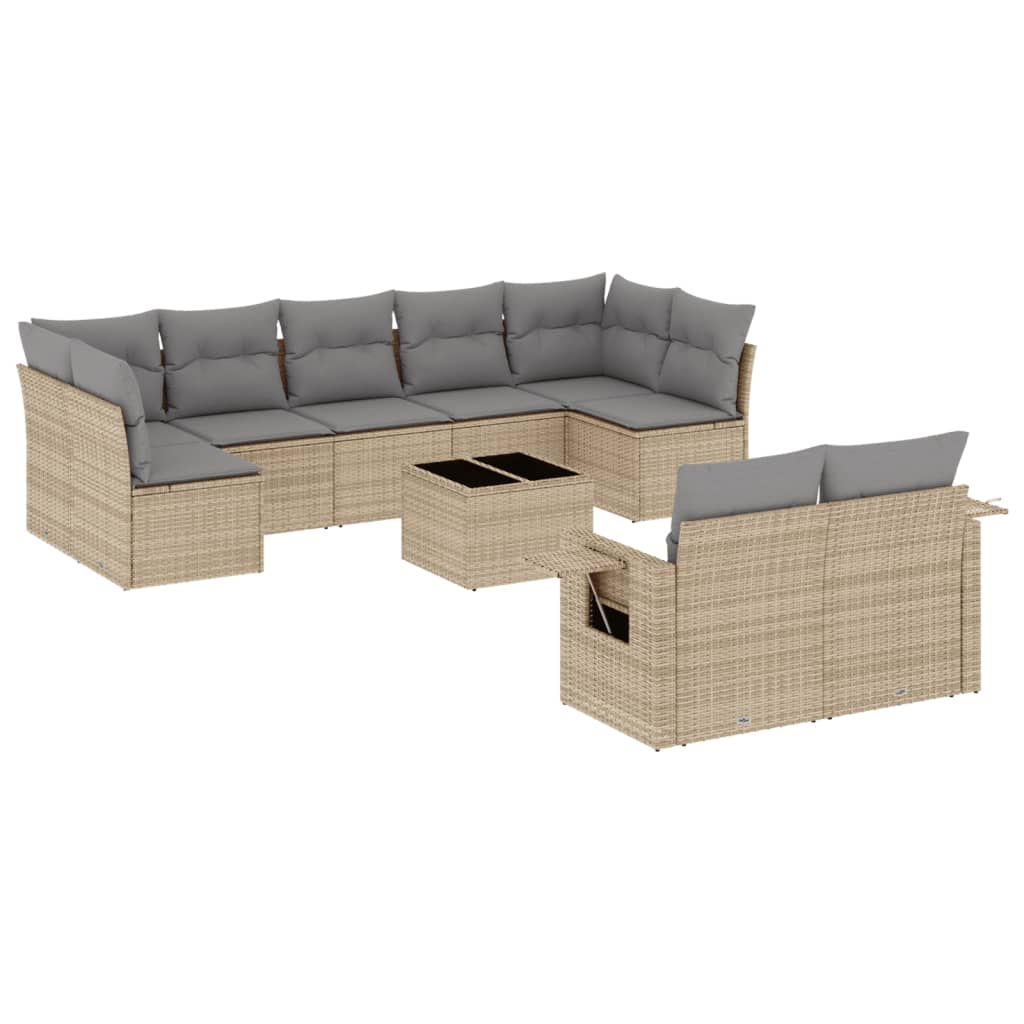 8721012929807_a_en_hd_1 vidaXL 10 Piece Garden Sofa Set with Cushions Beige Poly Rattan - Image 2
