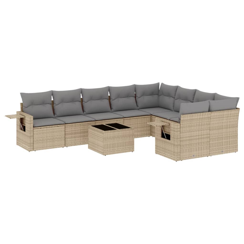 8721012930001_a_en_hd_1 vidaXL 10 Piece Garden Sofa Set with Cushions Beige Poly Rattan - Image 2