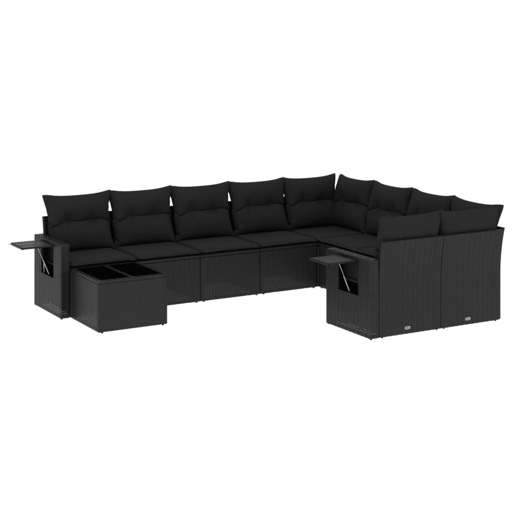 8721012930063_a_en_hd_1 vidaXL 10 Piece Garden Sofa Set with Cushions Black Poly Rattan - Image 2