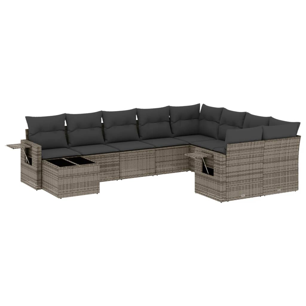 8721012930117_a_en_hd_1 vidaXL 10 Piece Garden Sofa Set with Cushions Grey Poly Rattan - Image 2