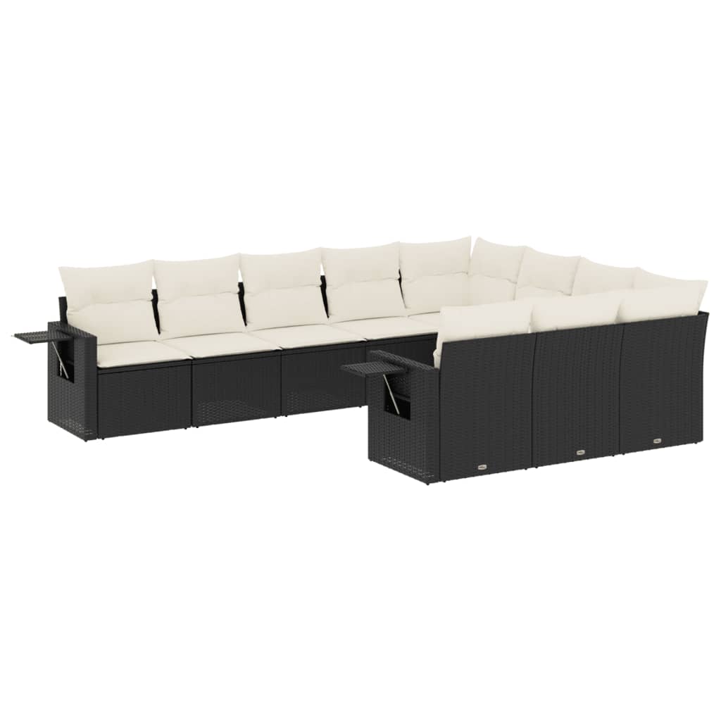 8721012930377_a_en_hd_1 vidaXL 10 Piece Garden Sofa Set with Cushions Black Poly Rattan - Image 2